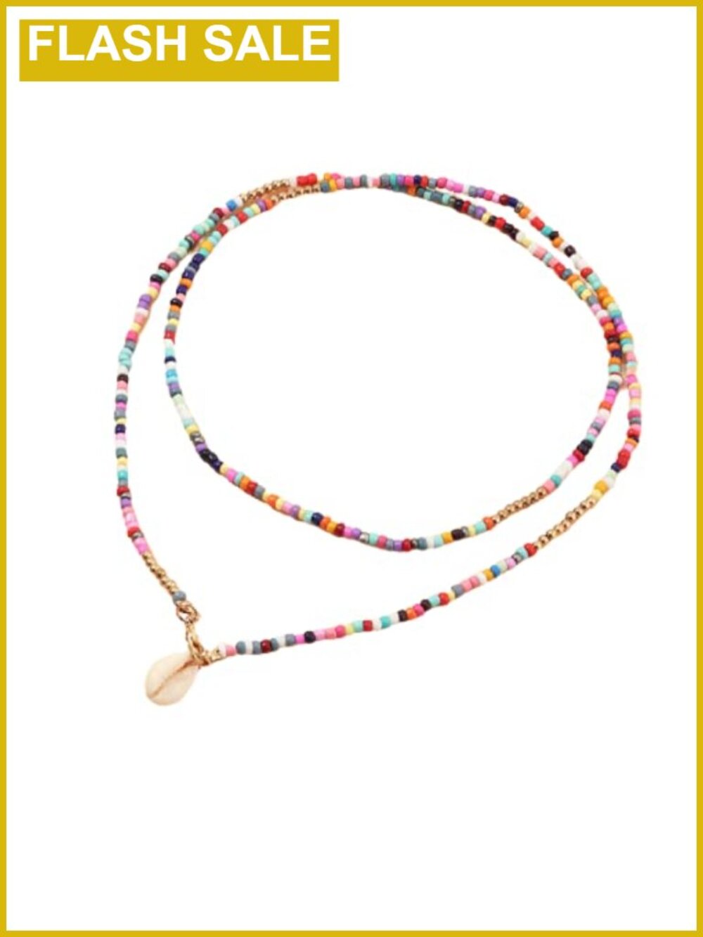 Boho Beaded Layered Necklace Shell Star Butterfly Choker Adjustable Costume